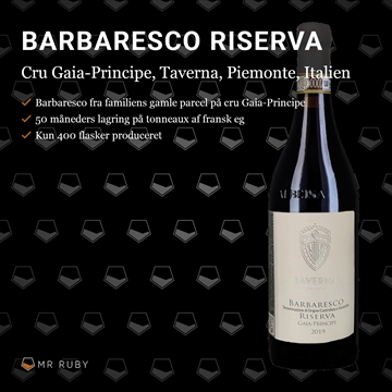 2019 Barbaresco Riserva Gaia-Principe, Taverna, Italien